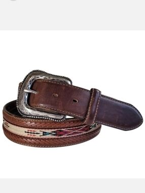 Silver Creek Classics Western Leather Belt Brown Womens 38
